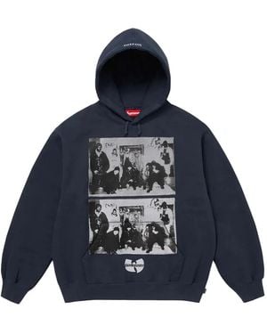 Supreme X Wu-Tang Clan Graphic-Print Hoodie - Blue