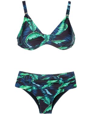 Lygia & Nanny Marianne Twisted Leaf-Print Bikini - Green