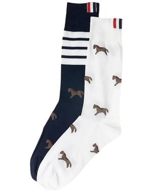Thom Browne Gestreepte Sokken - Wit