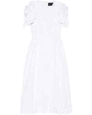 Simone Rocha Round-Neck Ruffled Midi Dress - White