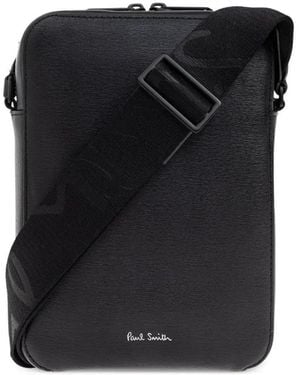 Paul Smith Logo-Stamp Messenger Bag - Black
