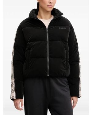 Guess Logo-Tape Padded Jacket - Black
