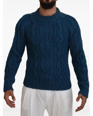 Dolce & Gabbana Jersey De Lana De Punto De Ochos - Azul