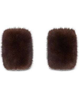 Maje Handschuhe Aus Faux Fur - Braun
