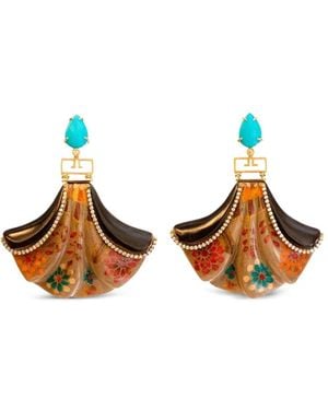Silvia Furmanovich 18K Flower Multi-Stone Earrings - Metallic
