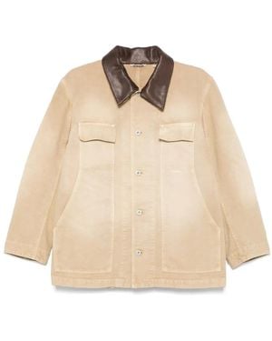 AURALEE Organic Cotton Duck Jacket in Natural for Men | Lyst
