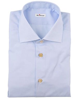 Kiton Chemise À Col Italien - Blue