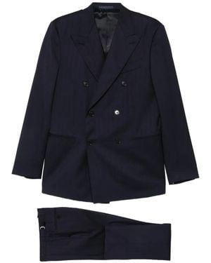 Caruso Double-Breasted Suit - Blue