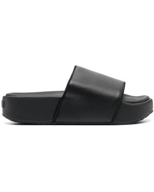 Y-3 Pantoletten Aus Leder - Schwarz