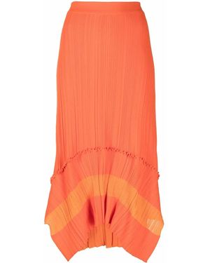 Stella McCartney Two-Tone Fine-Ribbed Skirt - Orange