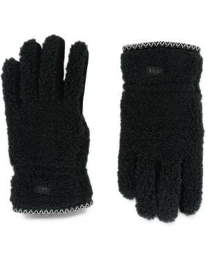 UGG Braid Faux-Fur Gloves - Black