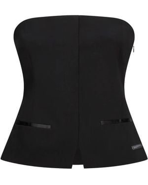 KARL LAGERFELD Strapless Corset Top - Black