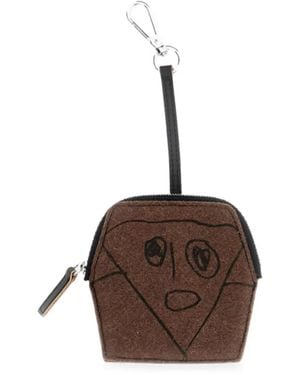Plan C Pili And Bianca Graphic-Print Zip-Around Coin Purse - Brown