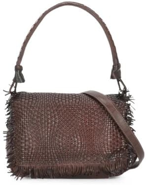 Reptile's House Anfora Braided Fringed Tote Bag - Brown