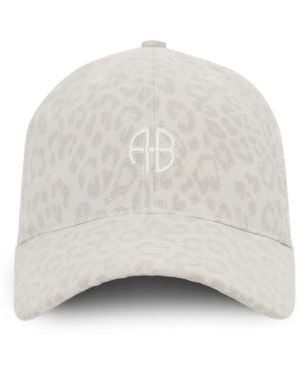 Anine Bing Jeremy Leopard-Pattern Baseball Cap - White