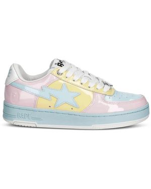 A Bathing Ape Baskets Bape Sta En Cuir - Blanc