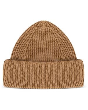 Roberto Collina Ribbed-Knit Beanie - Brown