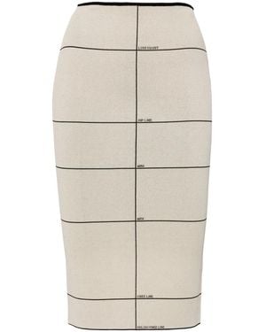 Vetements Intarsia-Knit High-Waisted Skirt - Natural
