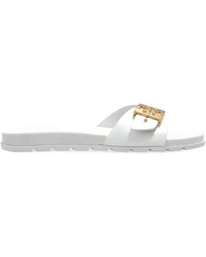 Tory Burch Slippers Met Gesp - Wit