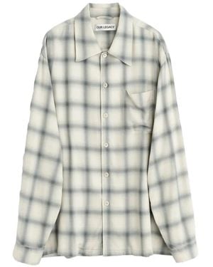 Our Legacy Every Check-Print Long-Sleeve Shirt - White