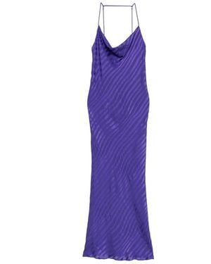 Patrizia Pepe Dévoré-Stripe Slip Dress - Purple