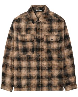 Palm Angels Checked Shirt - Brown