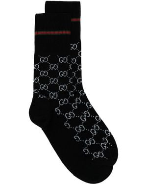 Gucci Calcetín de Mezcla de Algodón con GG - Negro