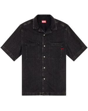 DIESEL D-Paroshort Short-Sleeved Denim Shirt - Black