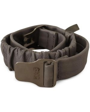 CoSTUME NATIONAL Ceinture En Cuir À Fronces - Brown