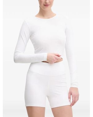 Casall Long-Sleeve Cropped T-Shirt - White