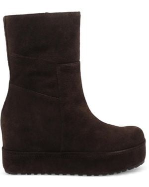 Paloma Barceló Botines De Ante Con Plataforma - Negro