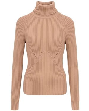 Isaia Ribbed-Knit Roll-Neck Jumper - Natural