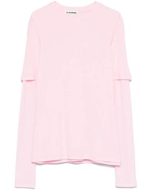 Jil Sander ダブルレイヤーコットントップ - ピンク