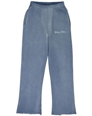 THIRTEENTH STUDIO Pantalon De Jogging À Bords Francs Et Logo Brodé - Blue