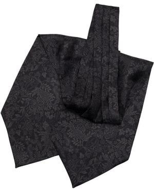Elizabetta Portofino Floral-Pattern Silk Ascot Tie - Black