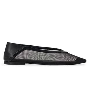 Anine Bing Aneka Mesh Ballet Flats - Black