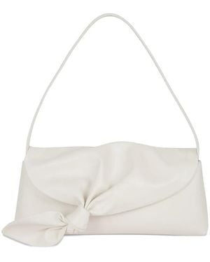 ROTATE BIRGER CHRISTENSEN Knot-Detail Leather Shoulder Bag - White