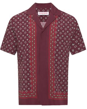 Orlebar Brown Maitan Luminis Border Geometric-Patterned Shirt - Red