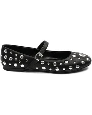 Karl Lagerfeld Studded Ballerina Shoes - Black