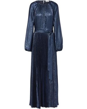 Jonathan Simkhai Varenya Pleated Satin Maxi Dress - Blue