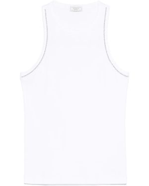 Peserico Beaded Trim-Detail Top - White
