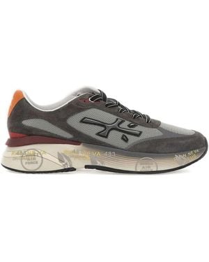 Premiata Suede And Mesh Trainers - Grey