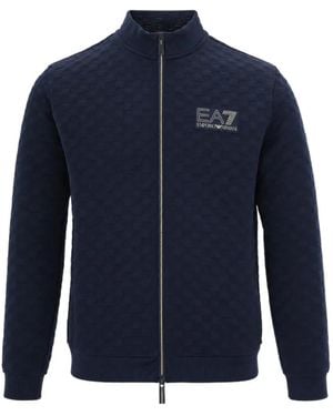 EA7 Logo-Patch Zip-Up Sweatshirt - Blue