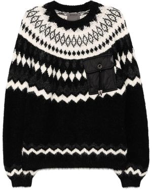 Musium Div. Pullover Mit Jacquardmuster - Schwarz