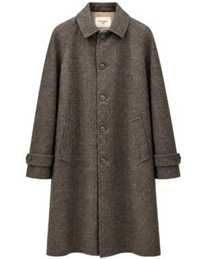 Circolo 1901 Raglan-Sleeve Herringbone Coat - Grey