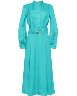 Elie Saab A-Linien-Maxikleid Mit Gürtel - Blau