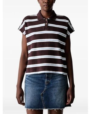 Marc O' Polo Striped Short-Sleeve Polo Shirt - Blue