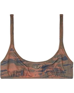 DIESEL Ut-Bra-Top-Utlt Bikinioberteil Mit Camouflage-Print - Braun