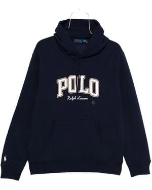 Polo Ralph Lauren Logo-Embroidered Hoodie - Blue