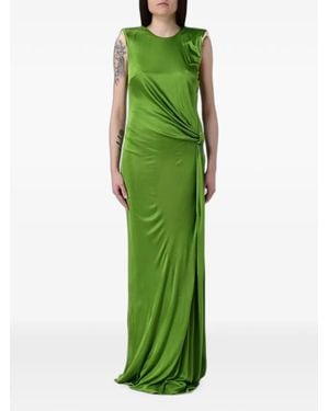 Elisabetta Franchi Draped Open-Back Dress - Green